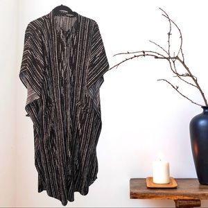 Womens Black/White Casual Striped Dress XL